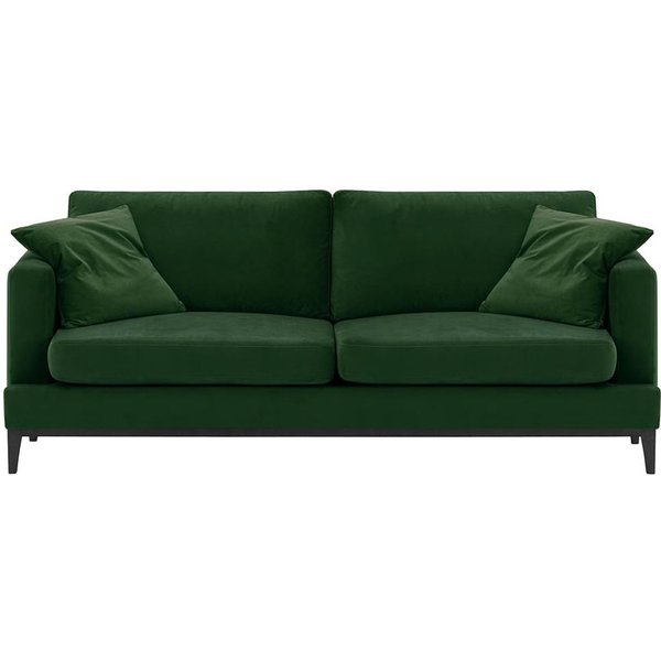 Canapé trois places Covex Wood, vert foncé - Velluto 10, Couleur des pieds: Noir