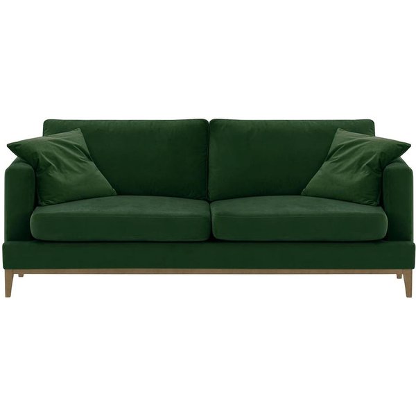 Canapé trois places Covex Wood, vert foncé - Velluto 10, Couleur des pieds: Noir wax