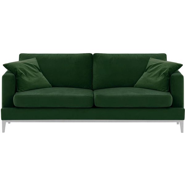 Canapé trois places Covex Wood, vert foncé - Velluto 10, Couleur des pieds: Blanc