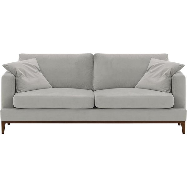 Canapé trois places Covex Wood, gris clair - Velluto 15, Couleur des pieds: Chêne foncé