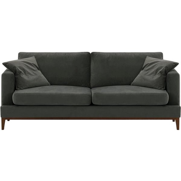 Canapé trois places Covex Wood, graphite - Velluto 19, Couleur des pieds: Chêne foncé