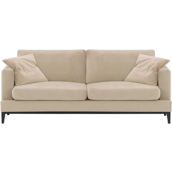 Canapé trois places Covex Wood, beige clair - Velluto 2, Couleur des pieds: Noir