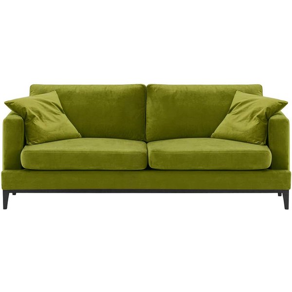 Canapé trois places Covex Wood, olive - Velluto 9, Couleur des pieds: Noir