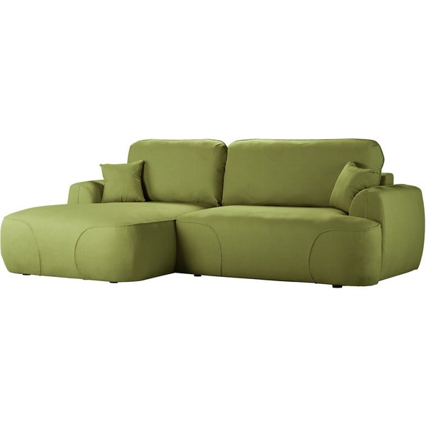 Satell – canapé d’angle gauche avec fonction lit, olive - Kronos 17