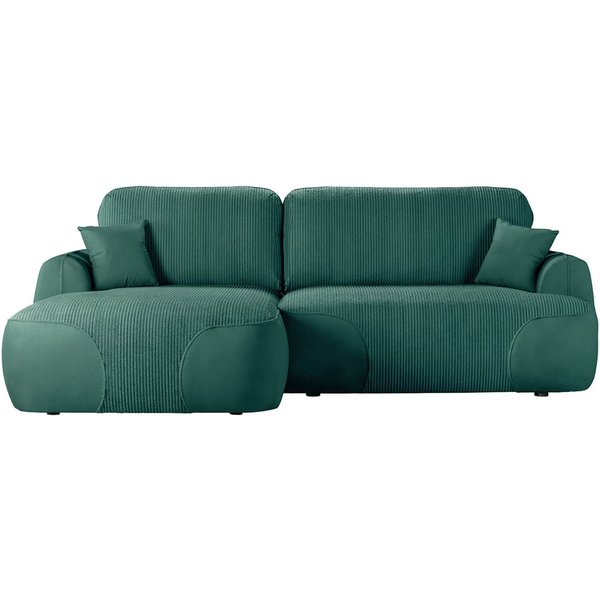 Satell – canapé d’angle gauche avec fonction lit, Poso 14/Kronos 14 - vert foncé