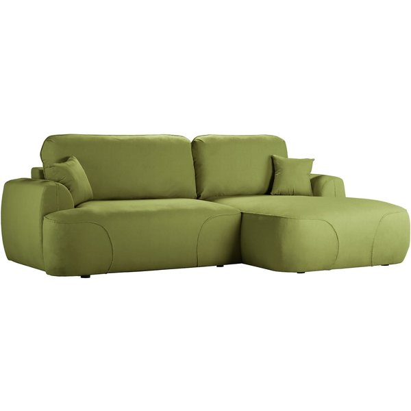 Satell – canapé d’angle droit avec fonction lit, olive - Kronos 17