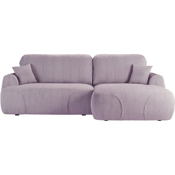 Satell – canapé d’angle droit avec fonction lit, Poso 27 - lilas clair
