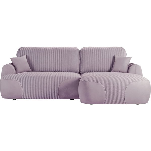 Satell – canapé d’angle droit avec fonction lit, Poso 27/Kronos 27 - lilas clair
