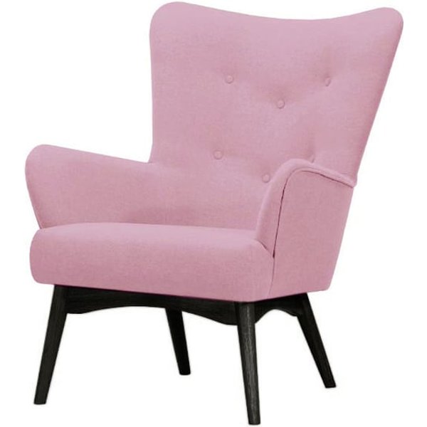 Fauteuil à oreilles Savano, Violet - Baku 16, Couleur des pieds: Noir