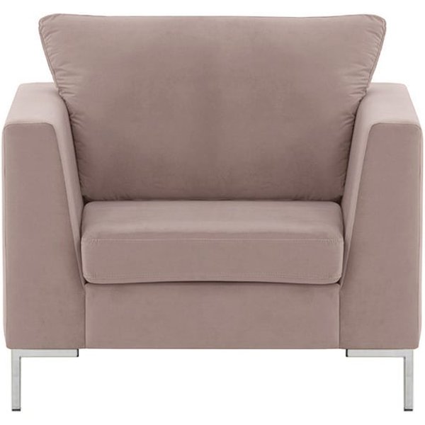 Fauteuil Gosena, lila/rose - Velluto 14, Couleur des pieds: Métal chromé