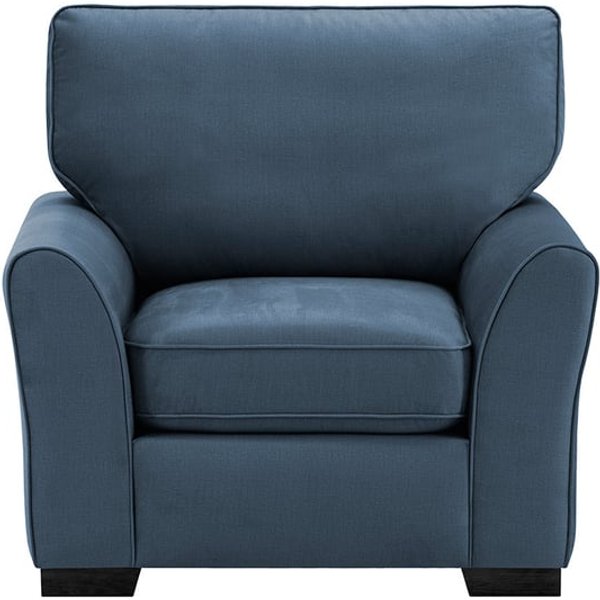 Fauteuil Serena, bleu marin délavé - Fancy 79, Couleur des pieds: Noir