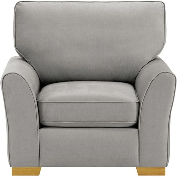 Fauteuil Serena, gris/marron - Fancy 96, Couleur des pieds: Chêne clair
