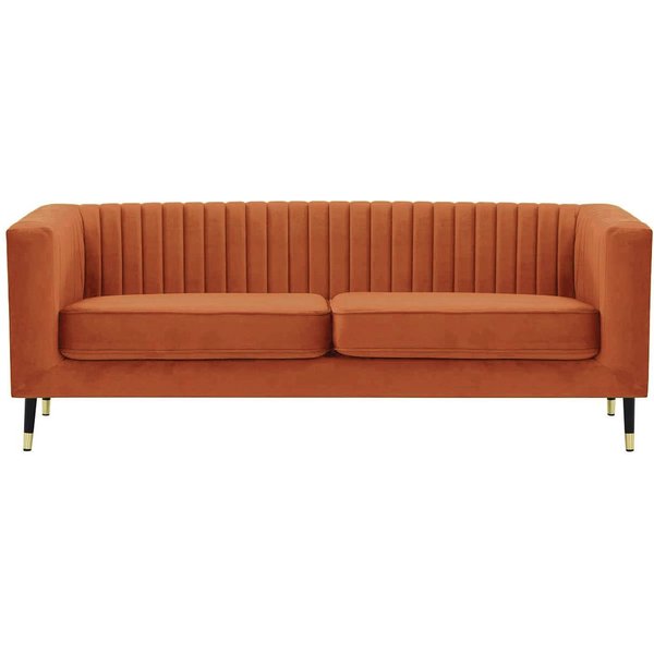 Canapé trois places Slender, Velluto 33 - orange rouillé