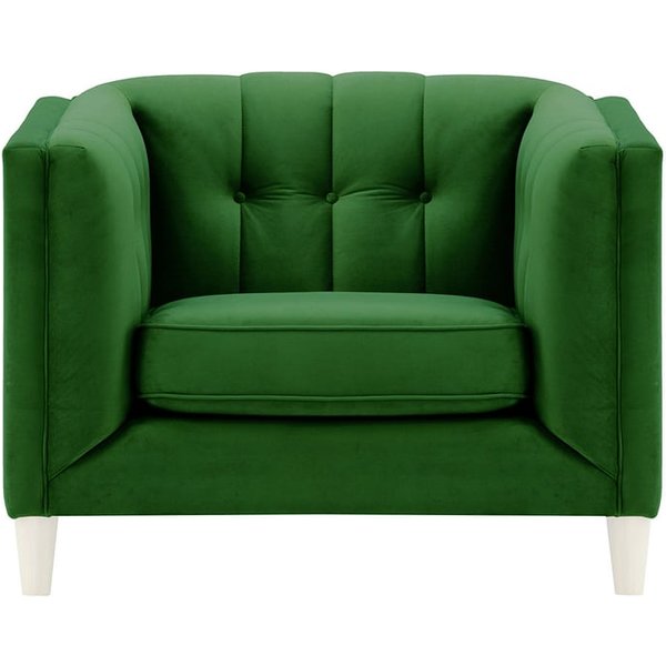 Fauteuil Sodre, vert foncé - Velluto 10, Couleur des pieds: Blanc