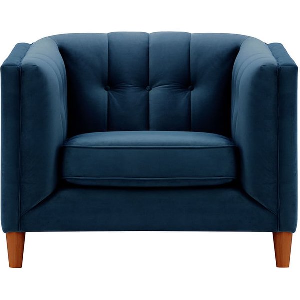 Fauteuil Sodre, bleu - Velluto 11, Couleur des pieds: aveo