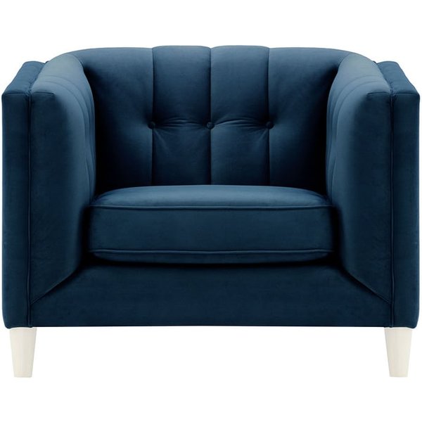 Fauteuil Sodre, bleu - Velluto 11, Couleur des pieds: Blanc
