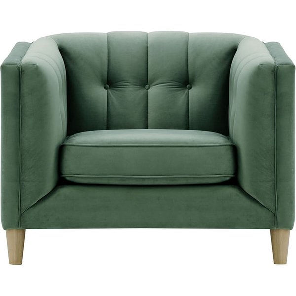 Fauteuil Sodre, bleu - Velluto 12, Couleur des pieds: Noir wax