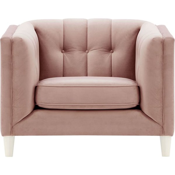 Fauteuil Sodre, lila/rose - Velluto 14, Couleur des pieds: Blanc