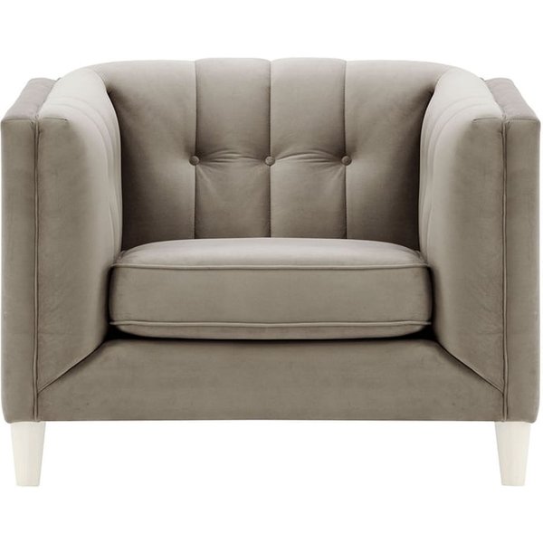 Fauteuil Sodre, gris éléphant - Velluto 17, Couleur des pieds: Blanc