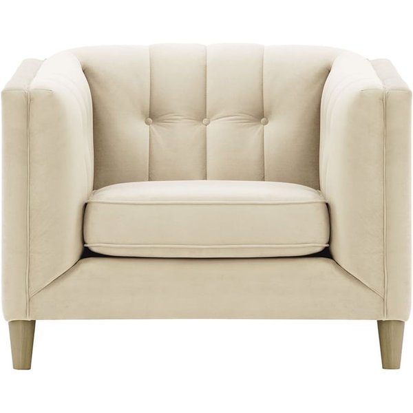 Fauteuil Sodre, beige clair - Velluto 2, Couleur des pieds: Noir wax
