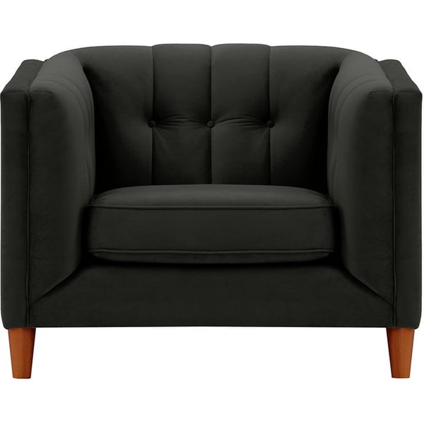 Fauteuil Sodre, noir - Velluto 20, Couleur des pieds: aveo