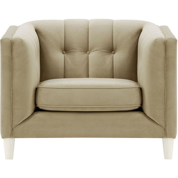 Fauteuil Sodre, beige - Velluto 3, Couleur des pieds: Blanc