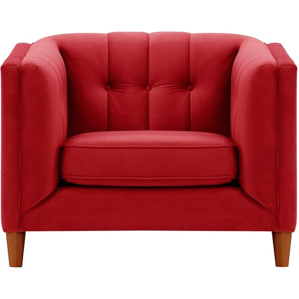 Fauteuil Sodre, rouge - Velluto 7, Couleur des pieds: aveo