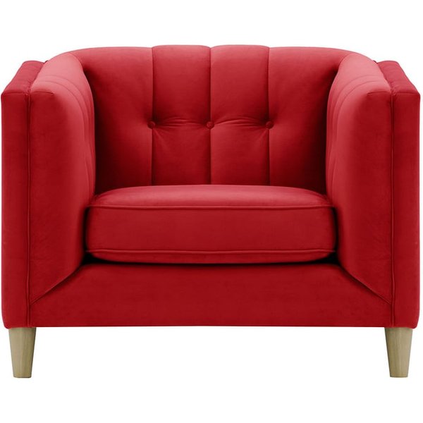 Fauteuil Sodre, rouge - Velluto 7, Couleur des pieds: Noir wax