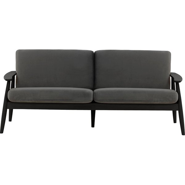 Canapé trois places Demure, graphite - Velluto 19, Couleur des pieds: Noir