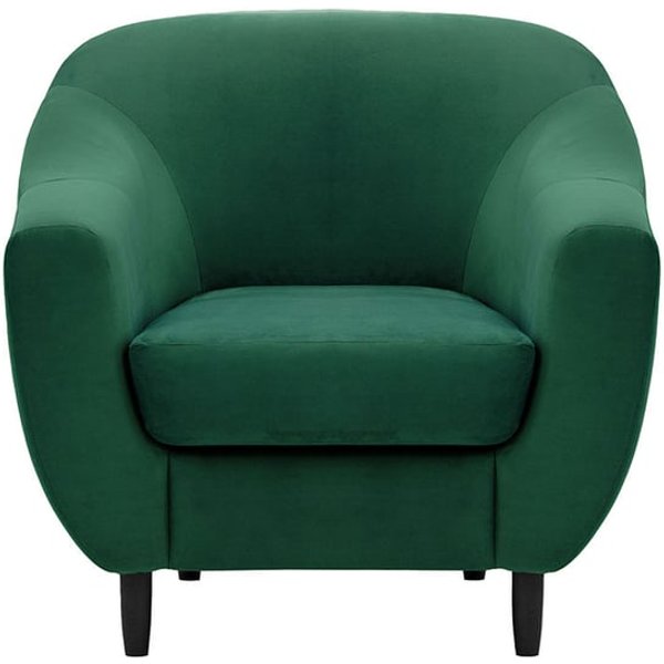 Fauteuil Salma, vert foncé - Velluto 10, Couleur des pieds: Noir