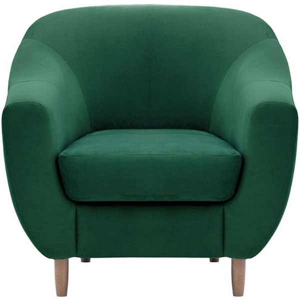 Fauteuil Salma, vert foncé - Velluto 10, Couleur des pieds: Noir wax