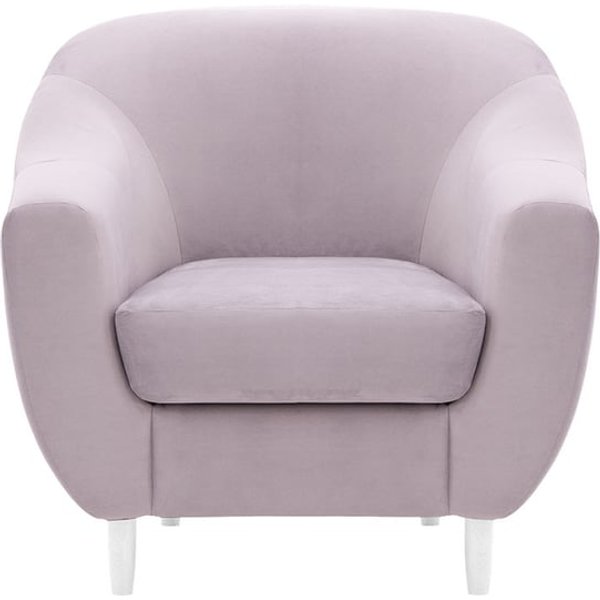 Fauteuil Salma, lila/rose - Velluto 14, Couleur des pieds: Blanc