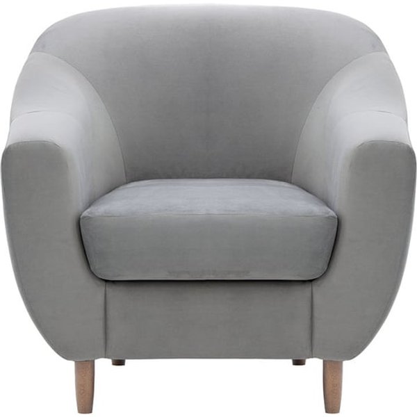 Fauteuil Salma, gris éléphant - Velluto 17, Couleur des pieds: Noir wax