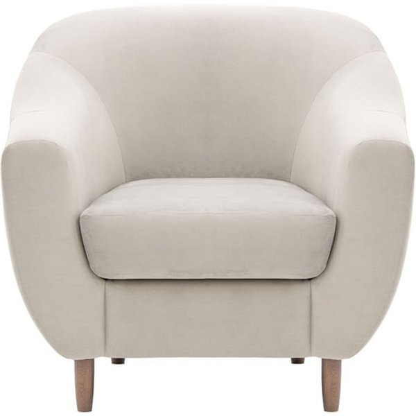 Fauteuil Salma, beige clair - Velluto 2, Couleur des pieds: Noir wax