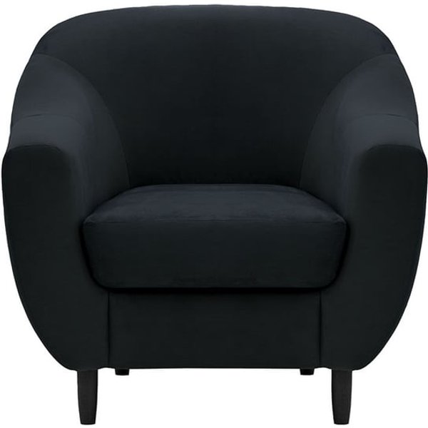 Fauteuil Salma, noir - Velluto 20, Couleur des pieds: Noir