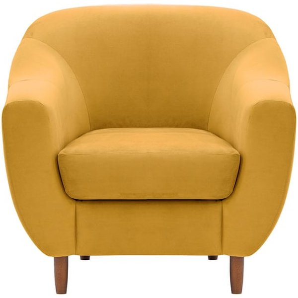 Fauteuil Salma, moutarde - Velluto 8, Couleur des pieds: aveo