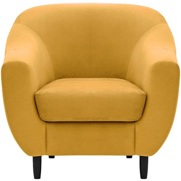 Fauteuil Salma, moutarde - Velluto 8, Couleur des pieds: Noir