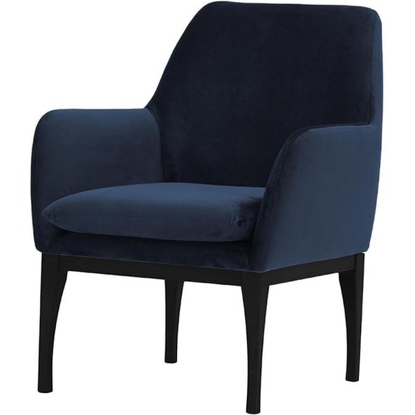 Fauteuil Beca, bleu - Velluto 11, Couleur des pieds: Noir