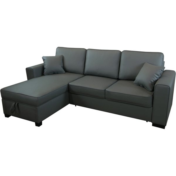 Canapé d’angle avec fonction lit et coffre de rangement Maxim, gris - Casco anthrazit