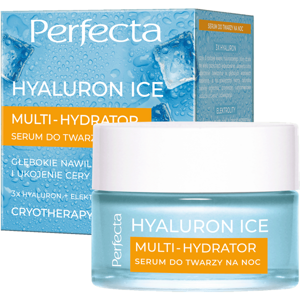 Perfecta Hyaluron Ice lodowa maska do twarzy 3x Hyaluron + elektrolity, natychmiastowe lodowe nawilżenie i ujędrnienie cery 50 ml