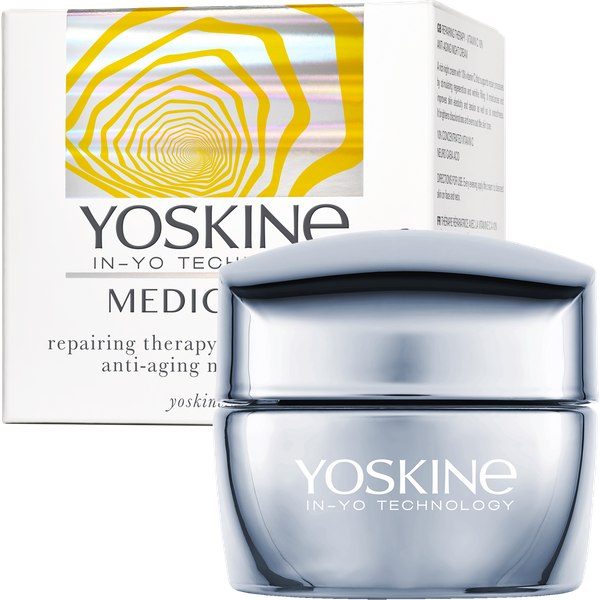 Yoskine Medical C. Terapia Naprawcza z Witaminą C 10% przeciwzmarszczkowy krem do twarzy na noc z japońską witaminą C i Neuro Kwasem GABA 50 ml