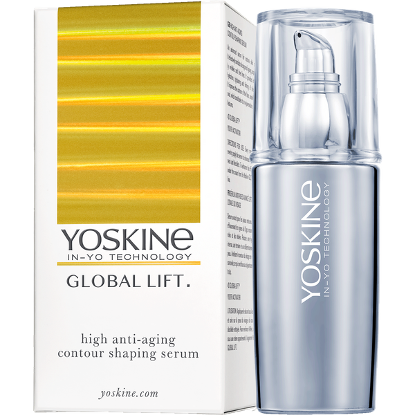Yoskine Global Lift. zaawansowane serum przeciwzmarszczkowe liftingujące owal twarzy z technologią 4D Global-Lift™, kwasem hialuronowym, kolagenem, pullulanem i oligosacharydami z cykorii 30 ml