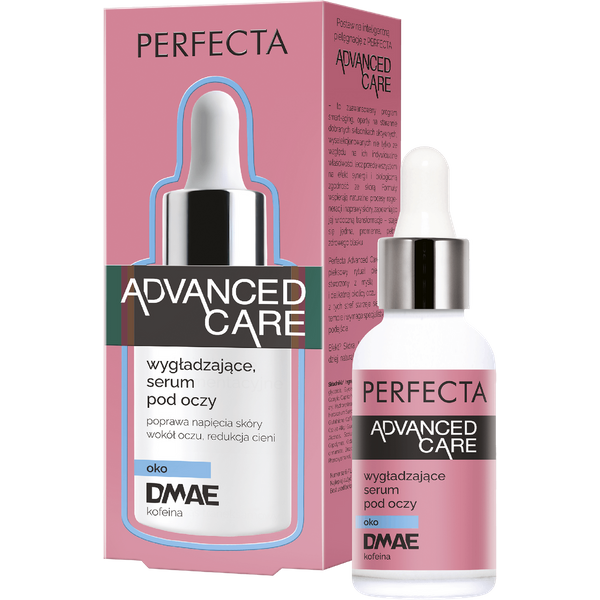 Perfecta Advanced Care wygładzające serum pod oczy z DMAE, kofeiną, glutationem, masłem shea i olejem bawełnianym 30 ml