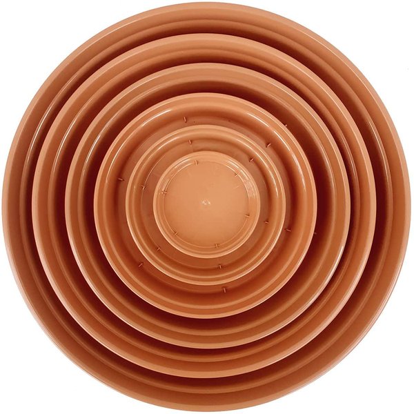 Glossy Plastic Terracotta Saucers (4"-15" Sizes)