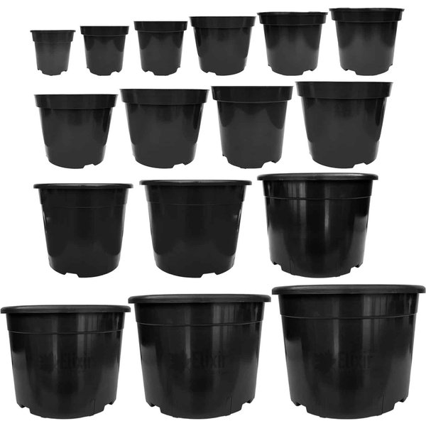 Black Plastic Plant & Flower Pot/Planters (1L-80L Sizes)