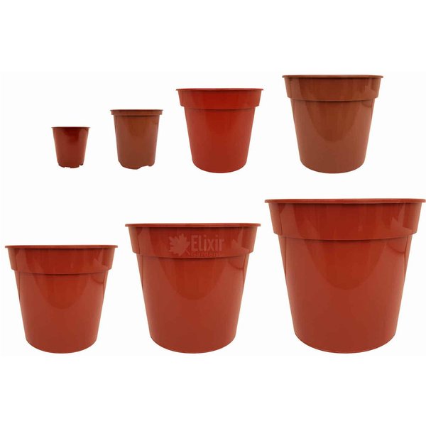 Deep Terracotta Plastic Pots (6cm-26cm Sizes)