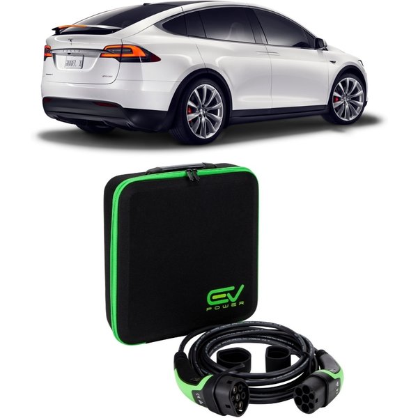 3 Pin to Type 2 - 10M - Tesla Model X Charging Cable 3 Pin to Type 2 10M 6-12amp Adjustable (2.3kW)