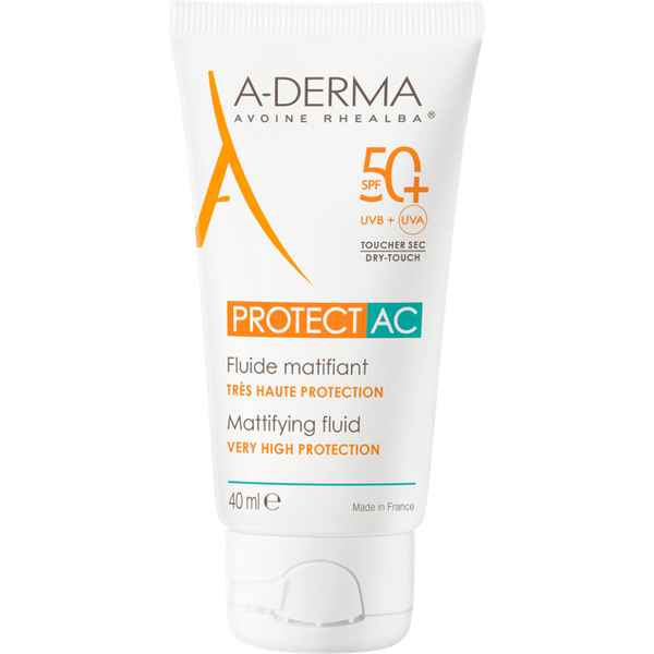 A-Derma Protect AC Fluido Solare Viso Opacizzante SPF 50+ 40 Ml - Protezione Molto Alta-image