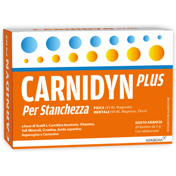 Carnidyn Plus 20 Bustine - Integratore Contro La Stanchezza Fisica E Mentale-image