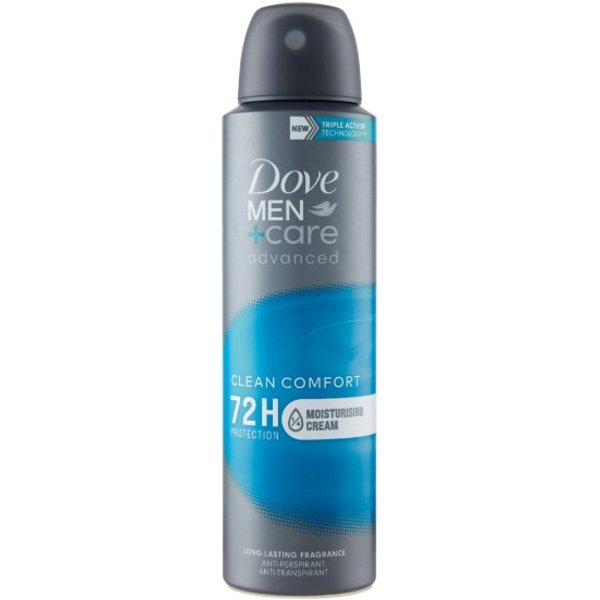 Dove Men Deodorante Spray Advanced Care Clean Comfort Protezione72H 150Ml-image